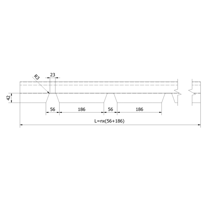 OBD 022 - Listwa grzebieniowa pod mur Typ A - G5