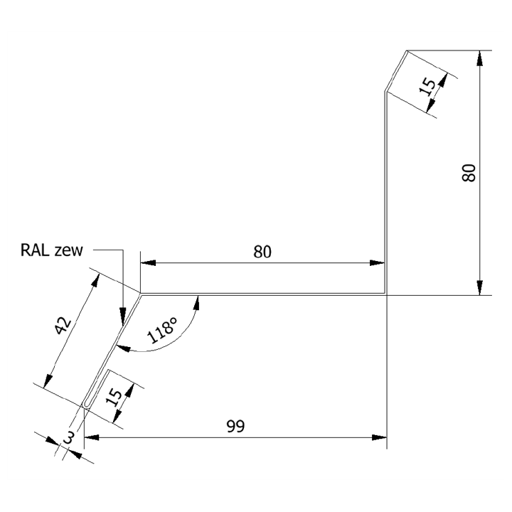 OBD 025 - Listwa połaciowa - ogniomur - dach